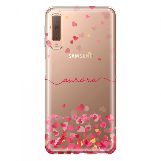 SAMSUNG - Galaxy A7 2018 - Soft Clear Case - Scattered Hearts