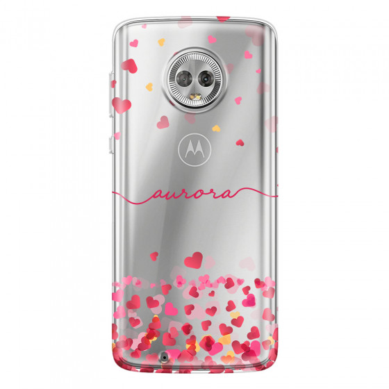 MOTOROLA by LENOVO - Moto G6 - Soft Clear Case - Scattered Hearts