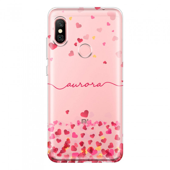 XIAOMI - Redmi Note 6 Pro - Soft Clear Case - Scattered Hearts