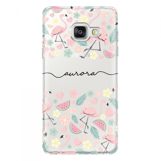SAMSUNG - Galaxy A5 2017 - Soft Clear Case - Monogram Flamingo Pattern III