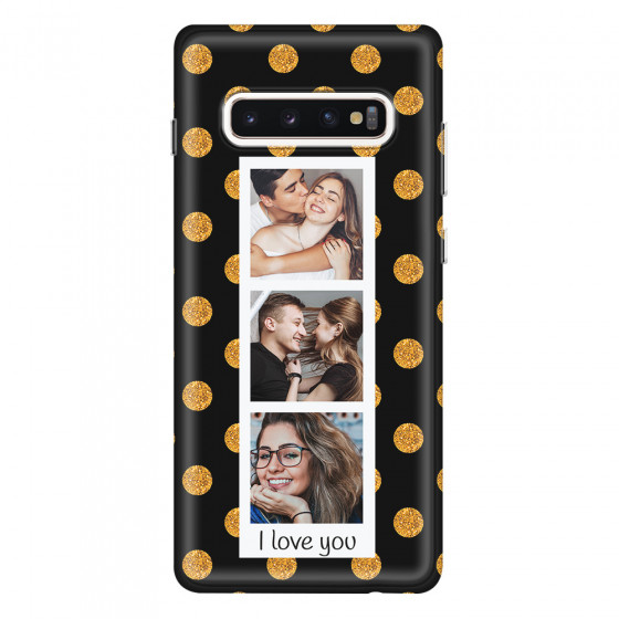 SAMSUNG - Galaxy S10 Plus - Soft Clear Case - Triple Love Dots Photo