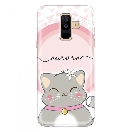 SAMSUNG - Galaxy A6 Plus - Soft Clear Case - Kitten Handwritten
