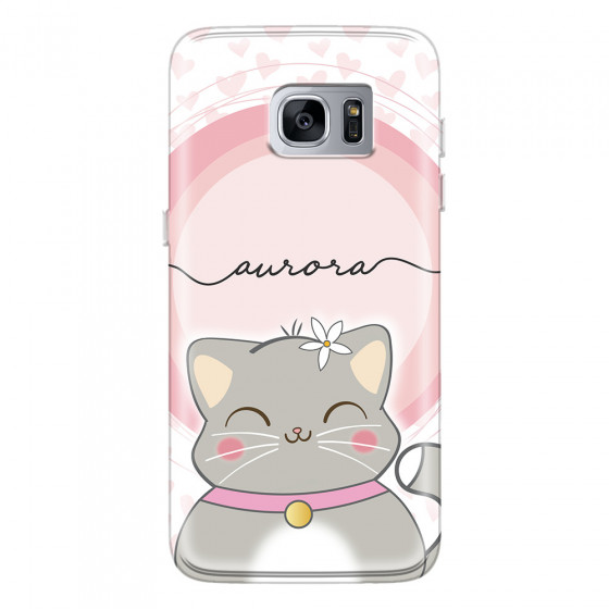 SAMSUNG - Galaxy S7 Edge - Soft Clear Case - Kitten Handwritten