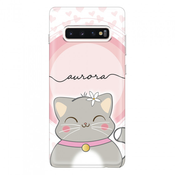 SAMSUNG - Galaxy S10 Plus - Soft Clear Case - Kitten Handwritten