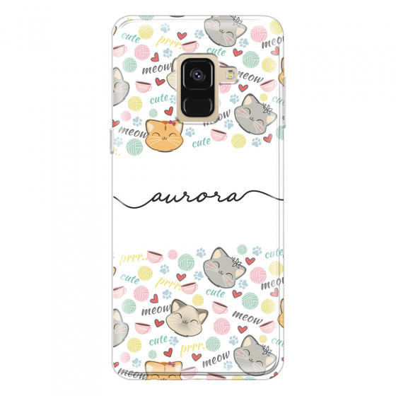 SAMSUNG - Galaxy A8 - Soft Clear Case - Cute Kitten Pattern