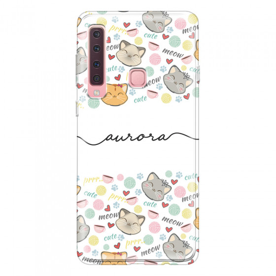 SAMSUNG - Galaxy A9 2018 - Soft Clear Case - Cute Kitten Pattern