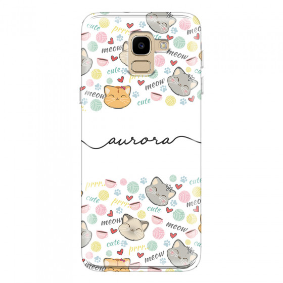 SAMSUNG - Galaxy J6 - Soft Clear Case - Cute Kitten Pattern
