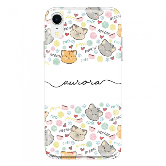 APPLE - iPhone XR - Soft Clear Case - Cute Kitten Pattern