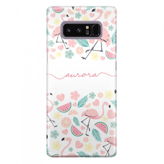 Shop by Style - Custom Photo Cases - SAMSUNG - Galaxy Note 8 - 3D Snap Case - Clear Flamingo Handwritten