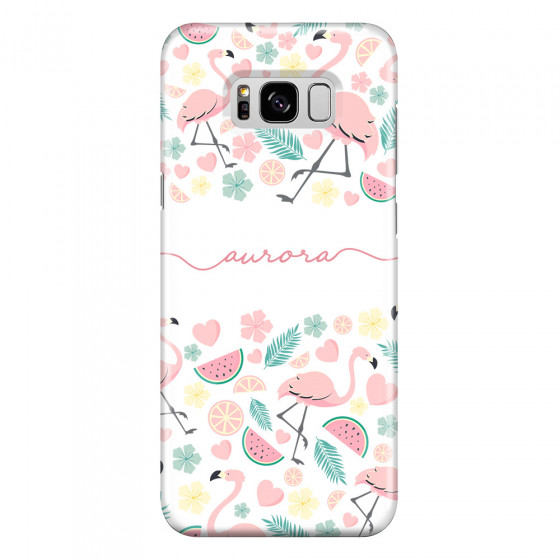 SAMSUNG - Galaxy S8 - 3D Snap Case - Clear Flamingo Handwritten