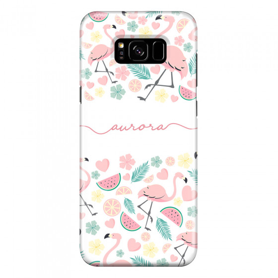 SAMSUNG - Galaxy S8 Plus - 3D Snap Case - Clear Flamingo Handwritten