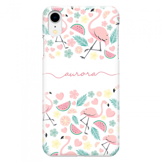 APPLE - iPhone XR - 3D Snap Case - Clear Flamingo Handwritten