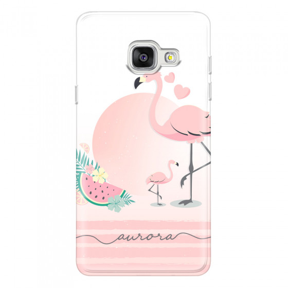 SAMSUNG - Galaxy A3 2017 - Soft Clear Case - Flamingo Vibes Handwritten