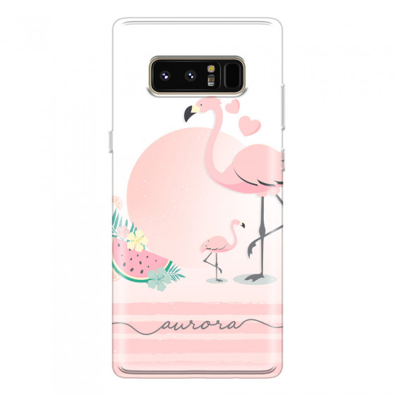 SAMSUNG - Galaxy Note 8 - Soft Clear Case - Flamingo Vibes Handwritten