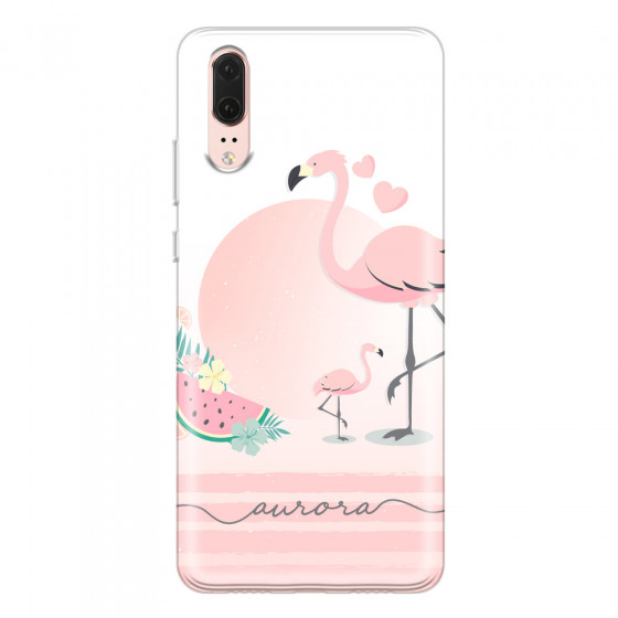 HUAWEI - P20 - Soft Clear Case - Flamingo Vibes Handwritten