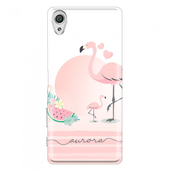 SONY - Sony XA1 - Soft Clear Case - Flamingo Vibes Handwritten