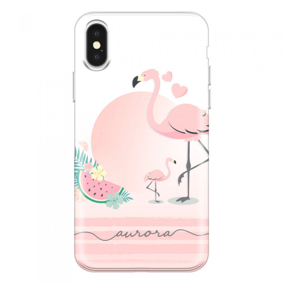 APPLE - iPhone X - Soft Clear Case - Flamingo Vibes Handwritten