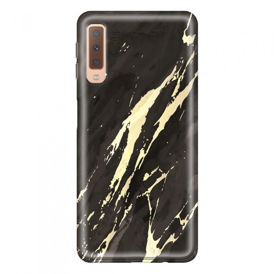 SAMSUNG - Galaxy A7 2018 - Soft Clear Case - Marble Ivory Black