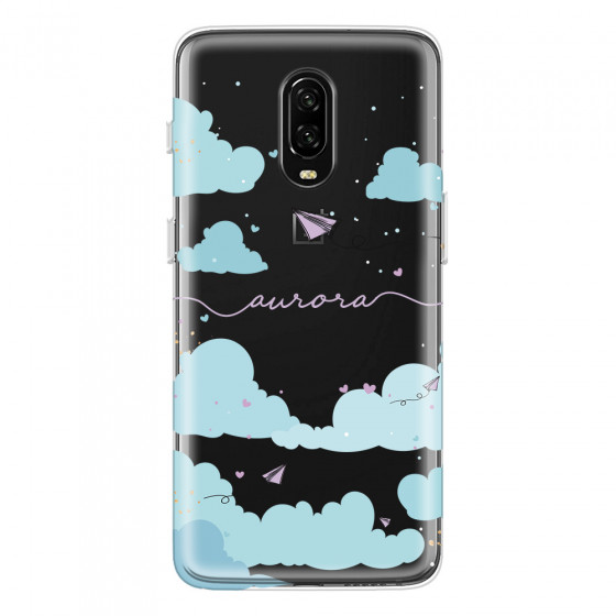 ONEPLUS - OnePlus 6T - Soft Clear Case - Up in the Clouds Purple
