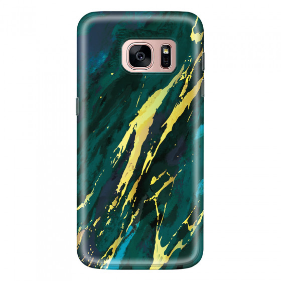 SAMSUNG - Galaxy S7 - Soft Clear Case - Marble Emerald Green
