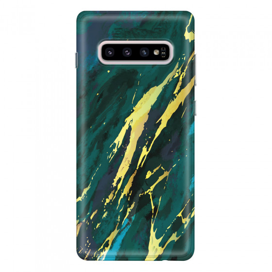 SAMSUNG - Galaxy S10 - Soft Clear Case - Marble Emerald Green