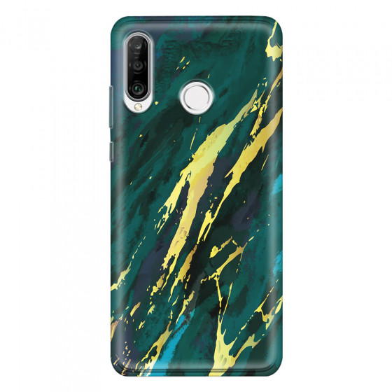 HUAWEI - P30 Lite - Soft Clear Case - Marble Emerald Green