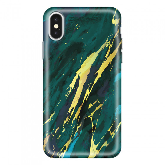 APPLE - iPhone X - Soft Clear Case - Marble Emerald Green
