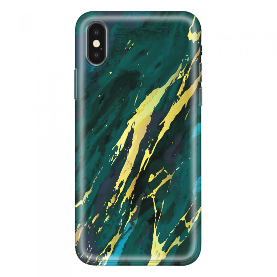 APPLE - iPhone XS Max - Soft Clear Case - Marble Emerald Green