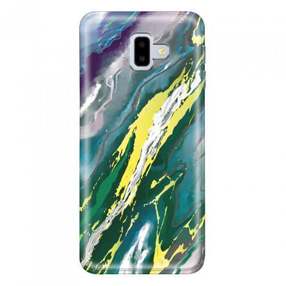 SAMSUNG - Galaxy J6 Plus - Soft Clear Case - Marble Rainforest Green