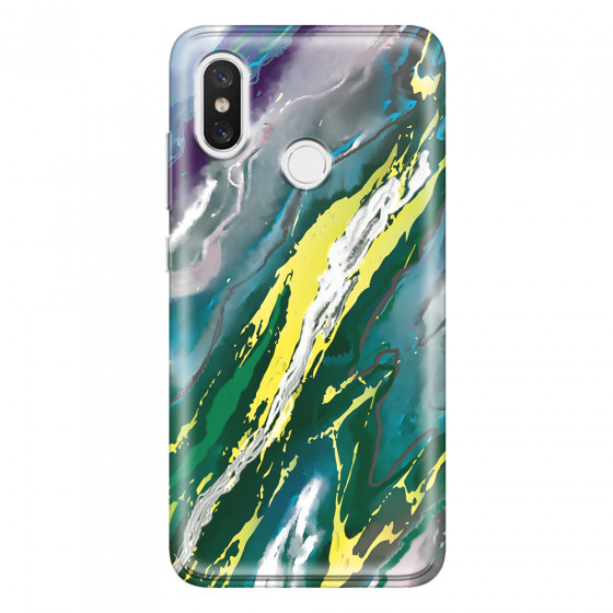 XIAOMI - Mi 8 - Soft Clear Case - Marble Rainforest Green