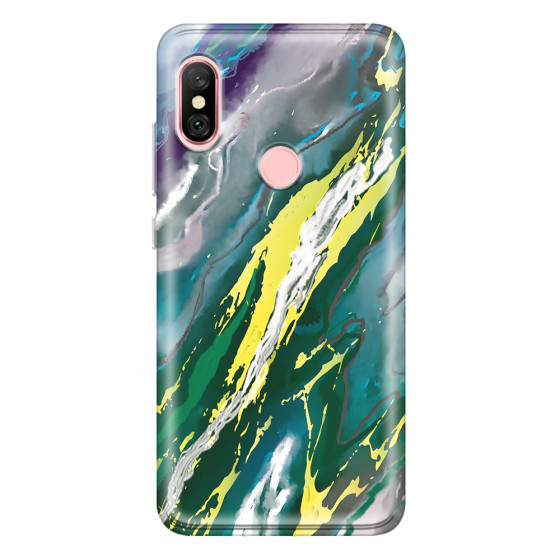 XIAOMI - Redmi Note 6 Pro - Soft Clear Case - Marble Rainforest Green