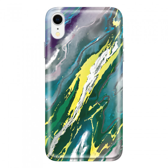 APPLE - iPhone XR - Soft Clear Case - Marble Rainforest Green