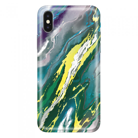 APPLE - iPhone XS Max - Soft Clear Case - Marble Rainforest Green