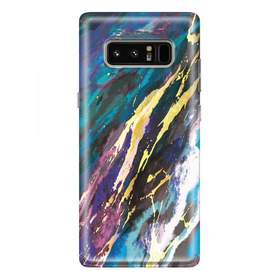 SAMSUNG - Galaxy Note 8 - Soft Clear Case - Marble Bahama Blue