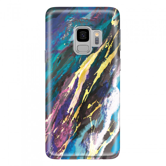 SAMSUNG - Galaxy S9 - Soft Clear Case - Marble Bahama Blue