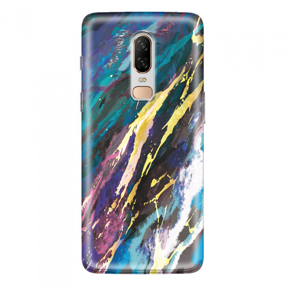 ONEPLUS - OnePlus 6 - Soft Clear Case - Marble Bahama Blue