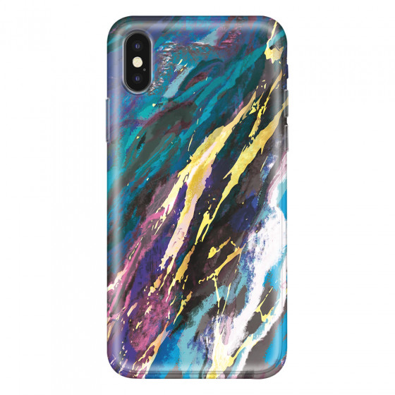 APPLE - iPhone XS Max - Soft Clear Case - Marble Bahama Blue