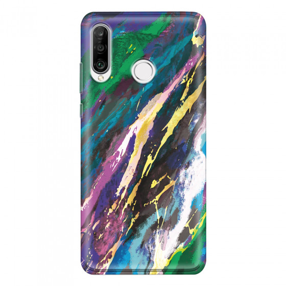 HUAWEI - P30 Lite - Soft Clear Case - Marble Emerald Pearl