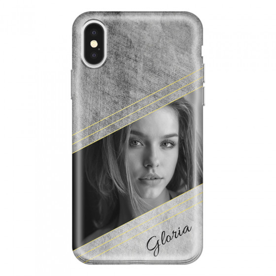 APPLE - iPhone X - Soft Clear Case - Geometry Love Photo