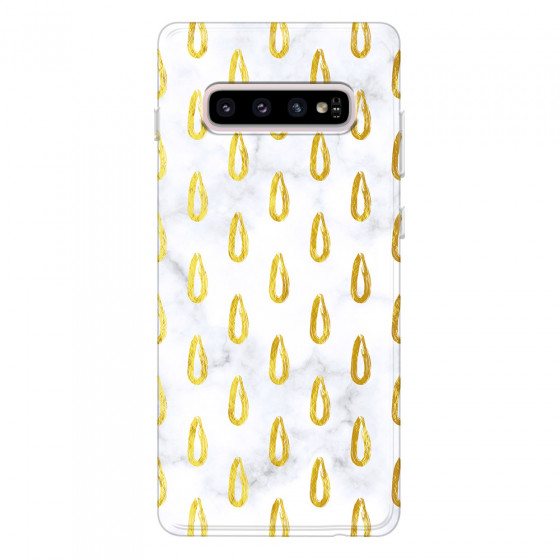 SAMSUNG - Galaxy S10 - Soft Clear Case - Marble Drops