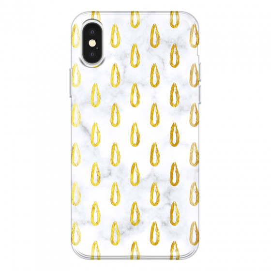 APPLE - iPhone X - Soft Clear Case - Marble Drops