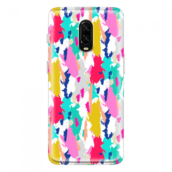 ONEPLUS - OnePlus 6T - Soft Clear Case - Paint Strokes