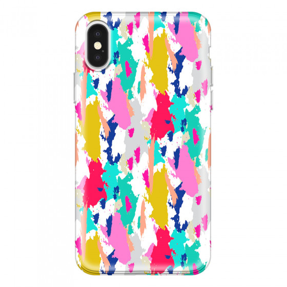 APPLE - iPhone X - Soft Clear Case - Paint Strokes