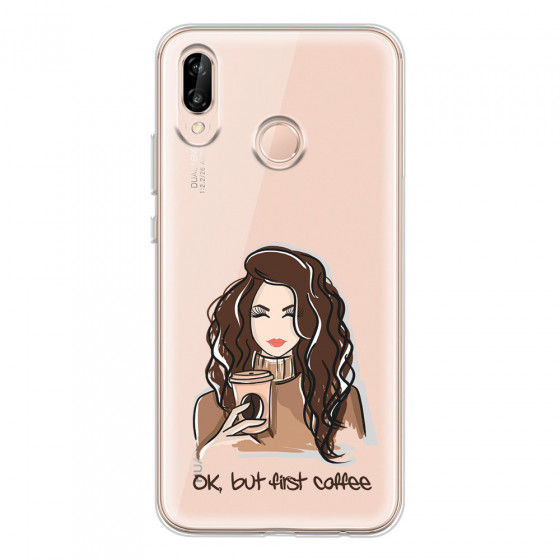 HUAWEI - P20 Lite - Soft Clear Case - But First Coffee