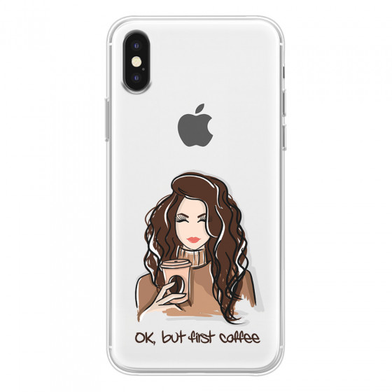 APPLE - iPhone XS Max - Soft Clear Case - But First Coffee