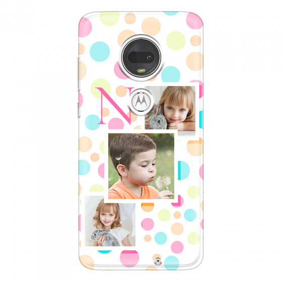 MOTOROLA by LENOVO - Moto G7 - Soft Clear Case - Cute Dots Initial