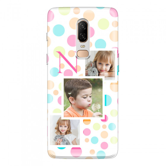 ONEPLUS - OnePlus 6 - Soft Clear Case - Cute Dots Initial