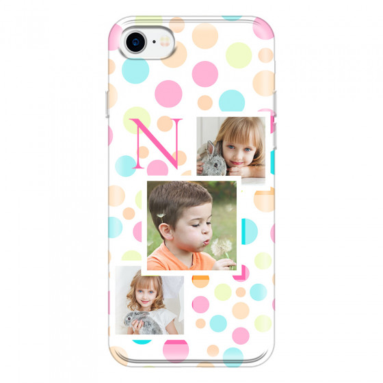APPLE - iPhone 7 - Soft Clear Case - Cute Dots Initial