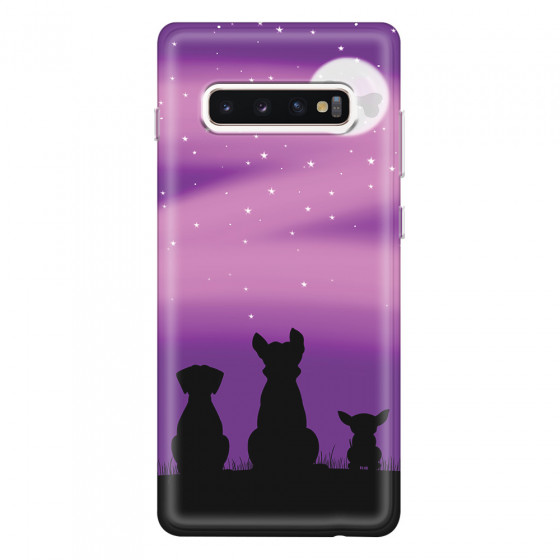 SAMSUNG - Galaxy S10 Plus - Soft Clear Case - Dog's Desire Violet Sky