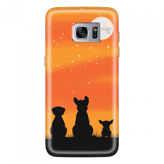 SAMSUNG - Galaxy S7 Edge - Soft Clear Case - Dog's Desire Orange Sky